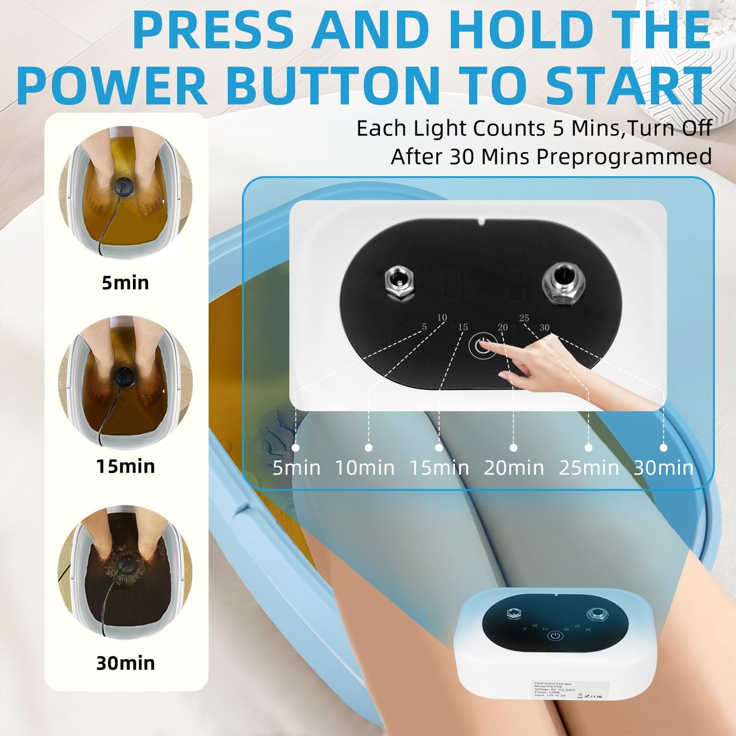 Ionic Foot Bath Detox Machine, Ionic Foot Spa to Remove Toxins with 2 Arrays, 80 Disposable Foot Bath Liners, Detoxification Sea Salt, Folding Bathtub, Gift for Women & Men