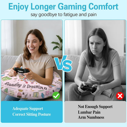 Queen Hero Lap Pillow for Reading & Gaming Lap Desk Pillows for Crocheting & Crafting with Elbow & Arm Support Cushion for Ergonomic Use on Bed and Couch