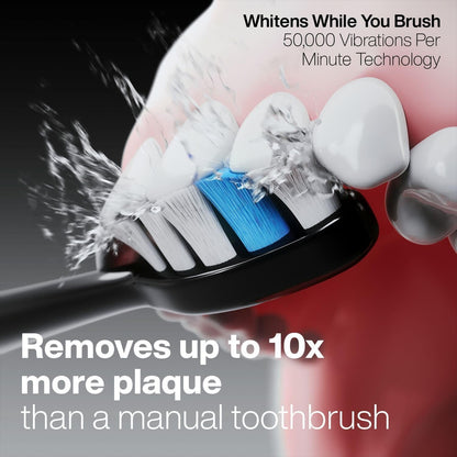 Aquasonic Duo PRO Ultra Whitening 40,000 VPM Electric Smart ToothBrushes ADA Accepted - 4 Modes with Smart Timers - UV Sanitizing & Wireless Charging Base - 10 Proflex Brush Heads & 2 Travel Cases