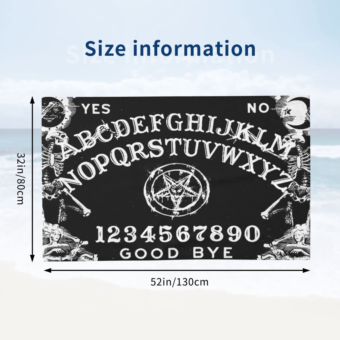 Dingtaifeng Ouija Board Tagesdecke Beach Towel Quick Dry Shower Swim Adults Bath Towels Hotel, Gym and Spa Multipurpose Towels 32x52 Inch