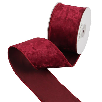 HUIHUANG Red Velvet Ribbon Wired 2-1/2 inch, Christmas Velvet Ribbon for X-mas Tree, Large Bows, Wreaths, Gift Wrapping, Garland, Home Decor, Crafts-Continuous 10 Yards/Roll