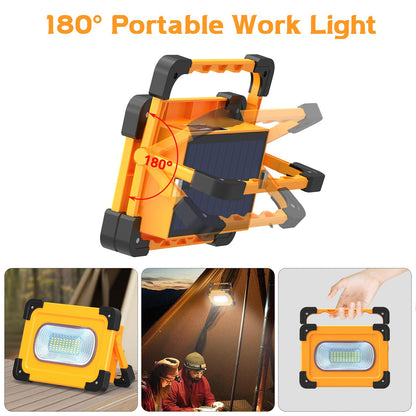 80W Rechargeable LED Work Light, 4 Modes Portable LED Work Light, Waterproof USB 11000 mAh Battery for Repairing, Garage, Camping, Emergency