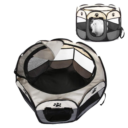 Youyijia Portable Pet Playpen Puppy Playpen Pet Dog Cat Playpen Cage Crate 91 x 91 x 58cm Soft Fabric Foldable Pet Indoor Outdoor for Rabbit Hamster Guinea Pig Gray