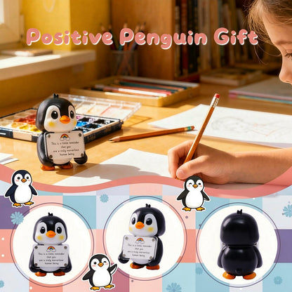 hollishowe Positive Penguin Figurine - 3.9" Tall Hand-Painted Resin Indoor Office Desk Decoration with Cute Motivational Sign, Funny Gift for Women Friends Bestie BFF Bestfriend Coworkers