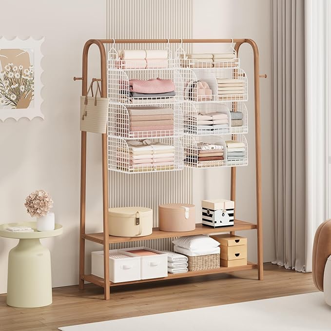 SWTYMIKI Hanging Closet Organizer Storage