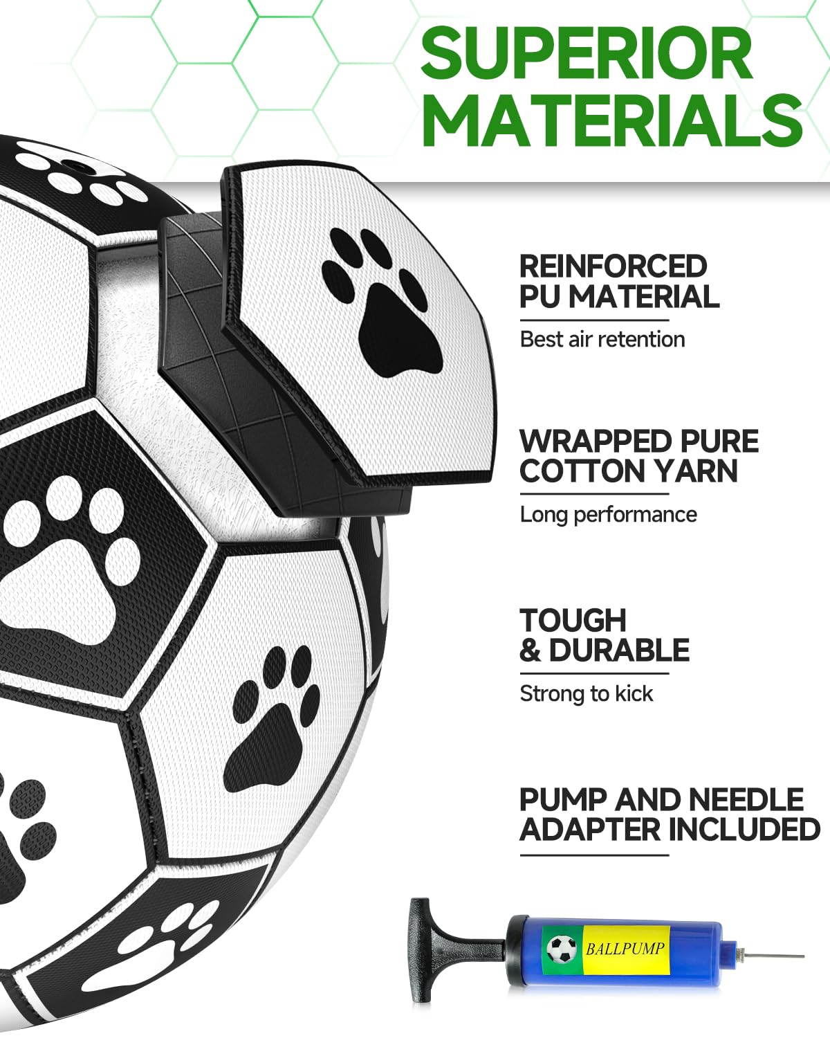 HETOO Interactive Dog Football Toys with Grab Tabs, Durable Dog Water Balls for Small Medium Breed, Indoor & Outdoor (6 Inch)