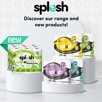 Splesh by Cusheen 3-ply Toilet Roll - Watermelon Fragrance (72 Pack) Soft, Quilted Bulk Toilet Rolls, Toilet Tissue and Loo Rolls – Eco-Friendly Toilet Paper Sustainably Crafted in The UK