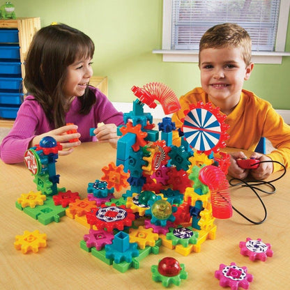 Learning Resources Gears! Gears! Gears! Lights & Action Motorised Building Set, Gears & Construction Toy, STEM Toys, Gears for Kids