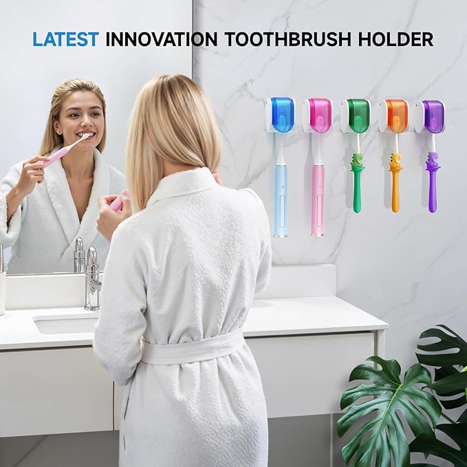 Toothbrush Holders for Bathrooms【Upgrade Single Slot Design】 Toothbrush Holder