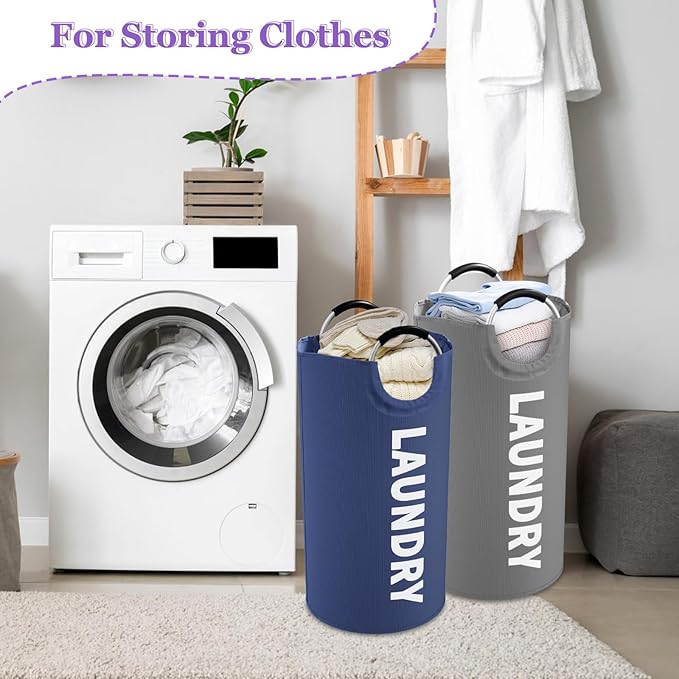 2Pack 95L Big Clothes Hamper for Family, Collapsible Laundry Baskets