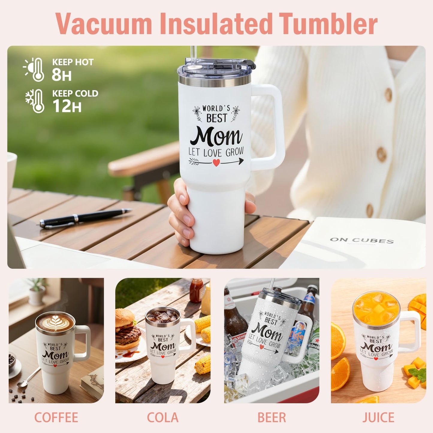 Birthday Gifts for Mom – Luxury Gifts Box Birthday with Candle and Tumbler, Happy Birthday Gift Basket for Women, Perfect Mom Birthday Gifts from Daughter or Son