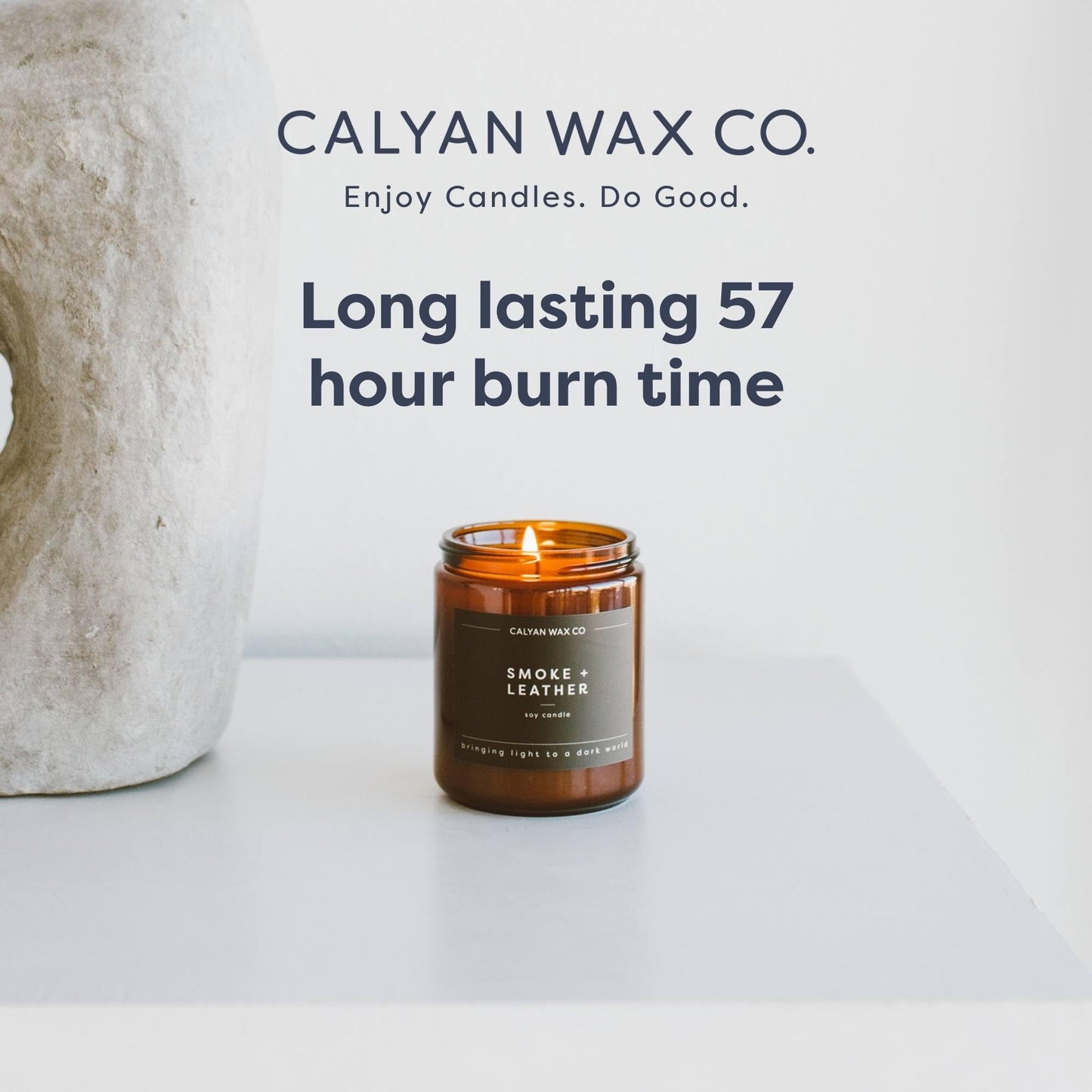 Calyan Wax Co. Rose & Peony Scented Candle - 57 Hour Burn - Luxury Clean Soy Wax Candles - Long Lasting Amber Glass Jar Candle for Home - 7.2oz