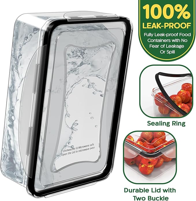 RockBerry 50 Pcs Large Food Storage Containers