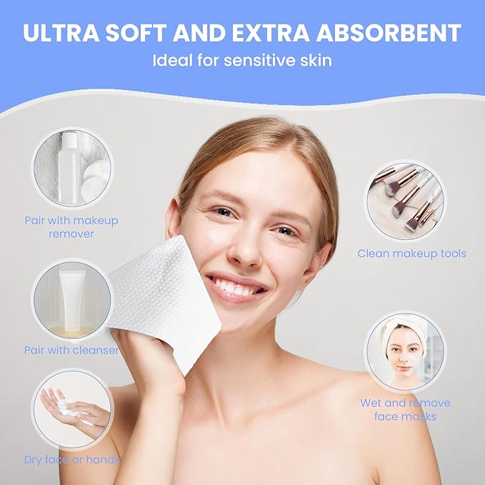 100 Sheet Daily Cleansing Towels Ultra Soft Dry Wipes
