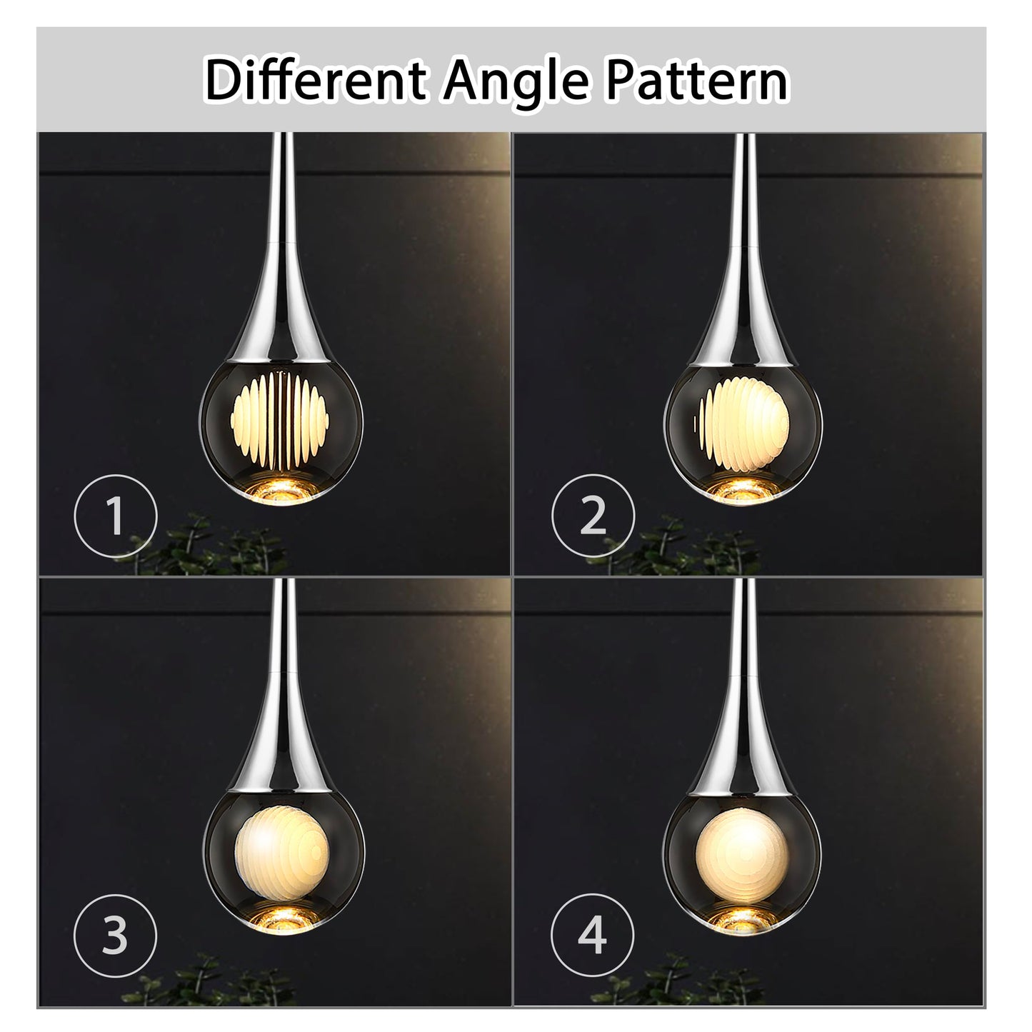 Untrammelife 1-Light Polished Nickel Crystal Teardrop Pendant Light, Mini Globe Hanging Pendant Light Fixtures, 8W 3 Color Temperature Dimmable LED Pendant Lights Kitchen Island, Bathroom, Bedroom