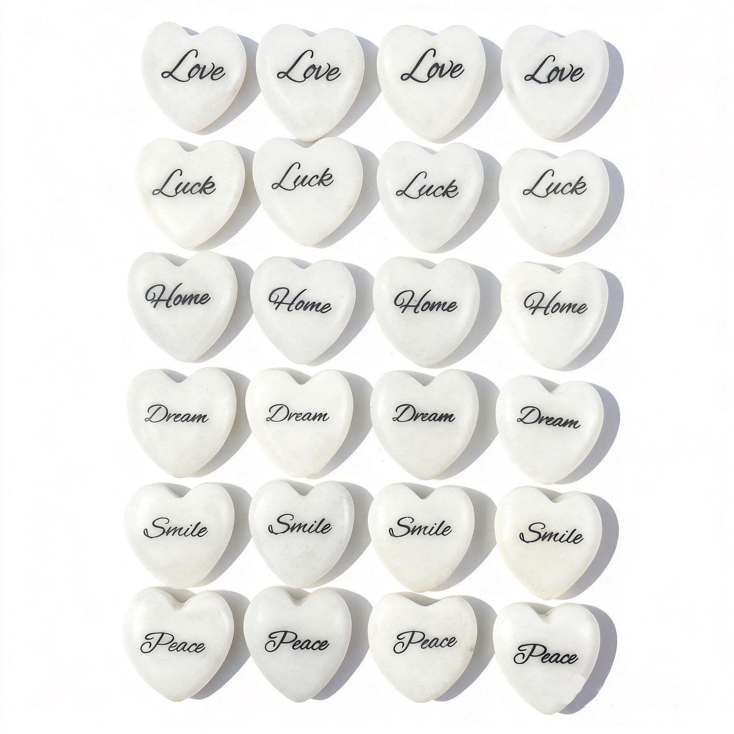 24pcs Inspirational Rocks with Words,Heart Affirmation Stones for Family and Friends as Gifts, Encouragement Stones for Home, Garden, Office Decor,1.18''Each