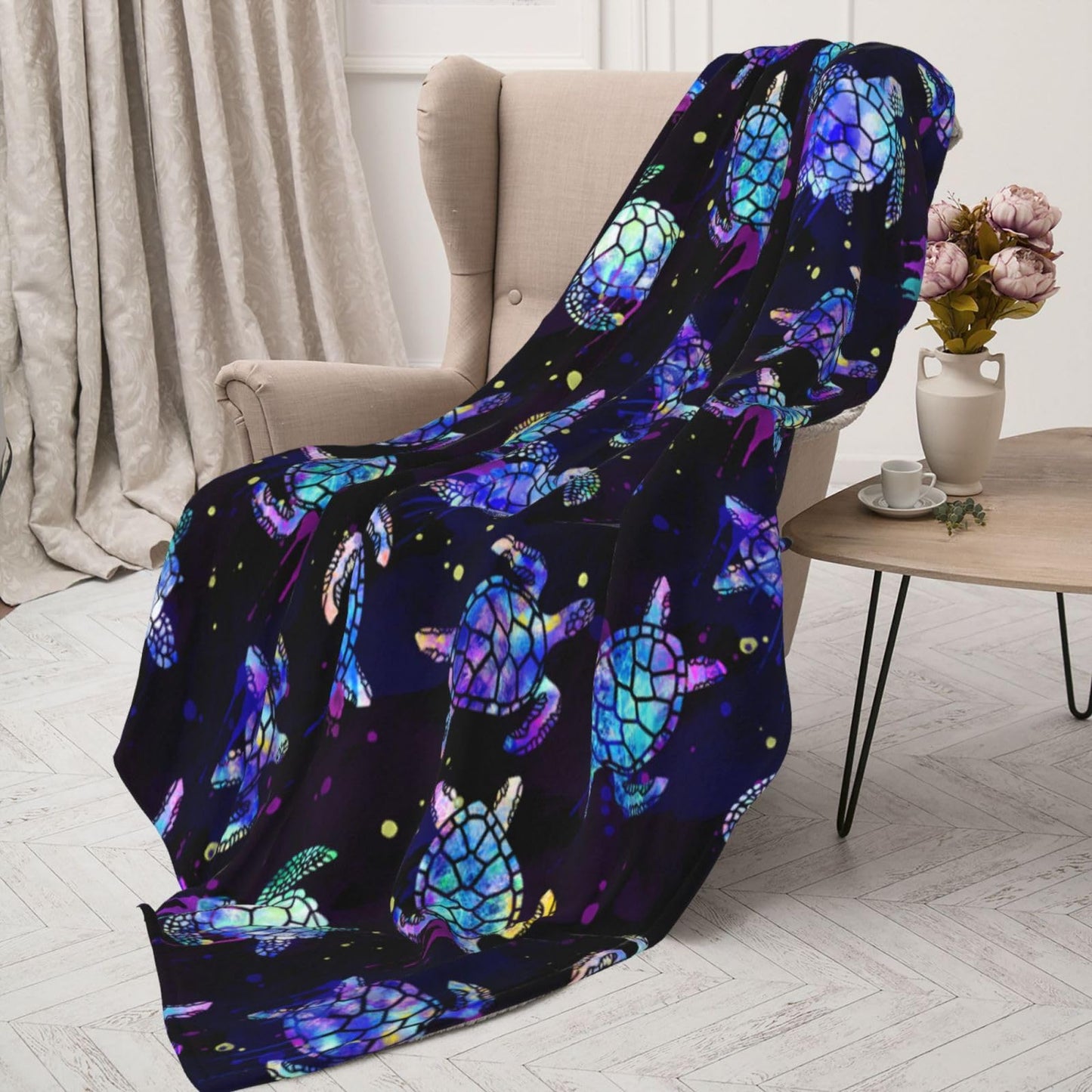 Sea Turtles Blanket Throw Blanket for Bed Soft Cozy Fluffy Couch Blankets Fleece Blanket Throw Gifts for Women Men Girls Boys 50"x40"