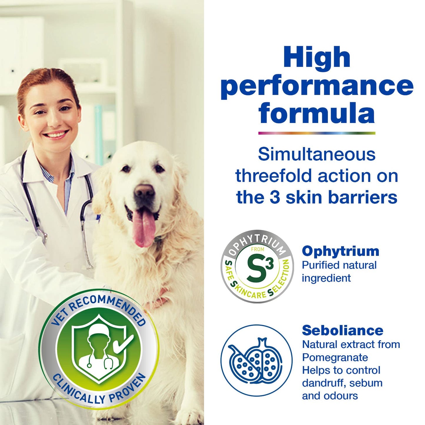 DOUXO S3 SEB Mousse, Dog & Cat Dandruff Solution, Soothing Leave-On Cat Mousse, Effective Mousse for Dog Dermatitis, Flaky & Oily Pet Skin, Hypoallergenic Fragrance, Dog Dandruff Mousse, 150ml