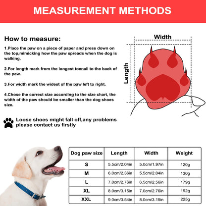 NeuWee Dog Boots, Non-Slip Dog Paw Protectors, Set of 4 Waterproof Dog Shoes with Adjustable Reflective Straps and Anti Slip Sole for Small Medium Large Dogs Outdoor (M, Grey)