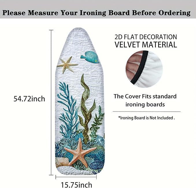Nuxovilar Sea Creature Ironing Board Cover, 15 * 54inch, Fit Most Standard
