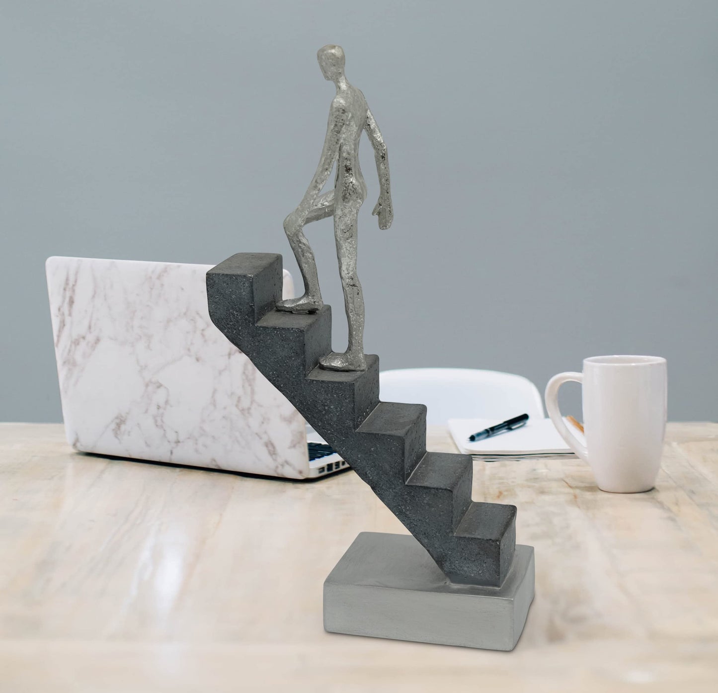 Vaudagio Modern Home Decor 'Top of The Rock' - Abstract Sculpture 11" as Motivation - Desk Decor Figure Made of Marble Resin - Aesthetic Statue for Living Room & Office décor as a Gift
