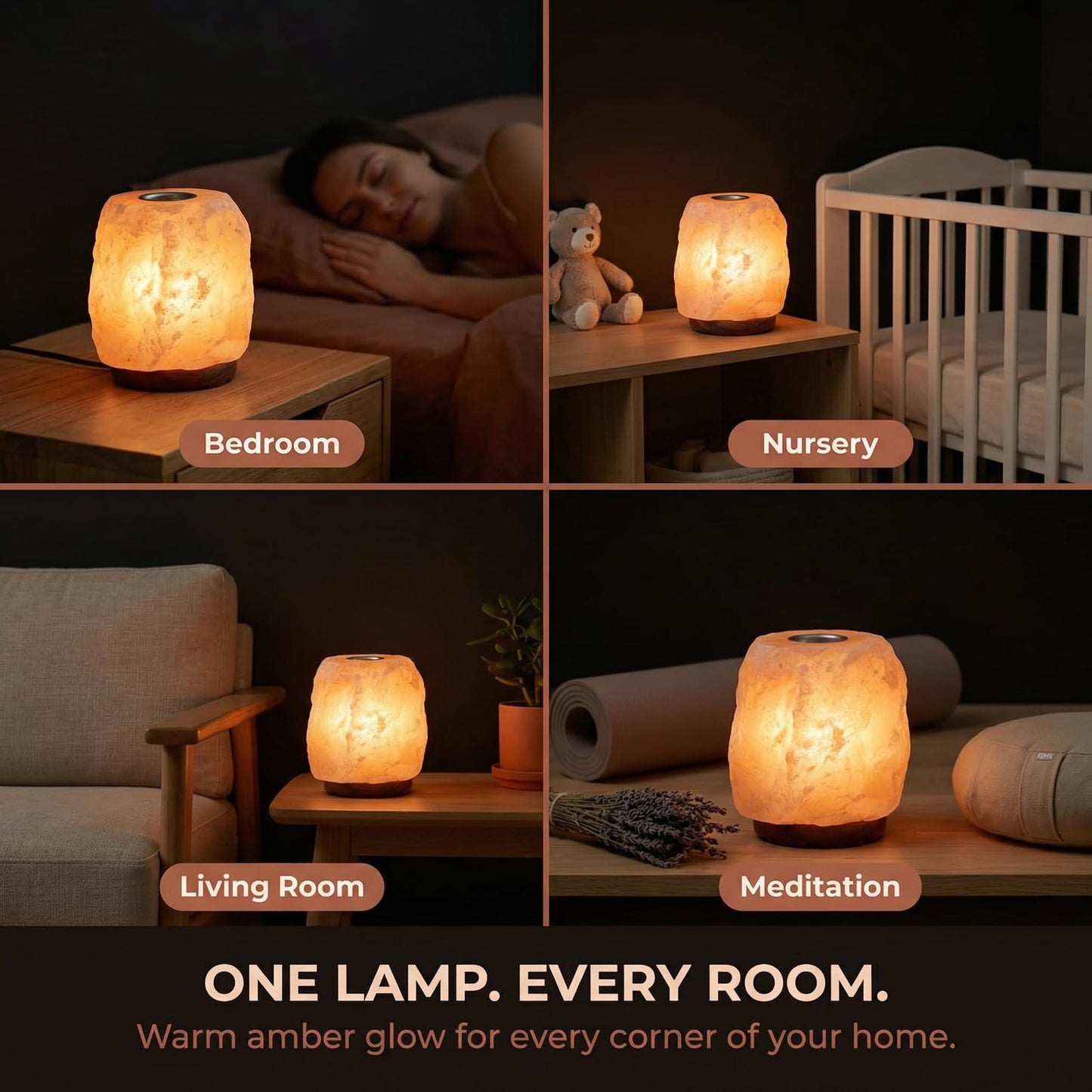 Himalayan Salt Lamp with Aromatherapy Tray & Dimmer Switch - Salt Rock Lamp for Bedroom, Relaxation & Sleep | Calming Meditation Spa Lamp | Himalayan Salt Diffuser | Warm Glow Night Light | Gift Ready