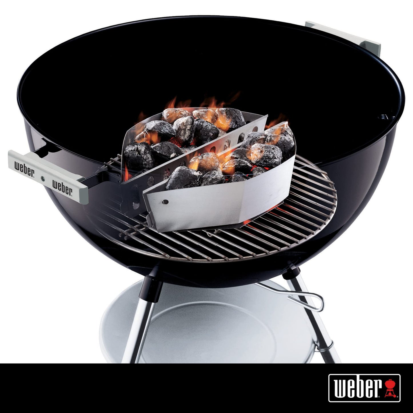 Weber Charcoal Baskets (Set of 2), Made of Robust, galvanised Steel, Ideal for Direct & indirect Grilling with Charcoal/briquettes, Suitable for All 47cm Charcoal barbecues - Silver (7403)