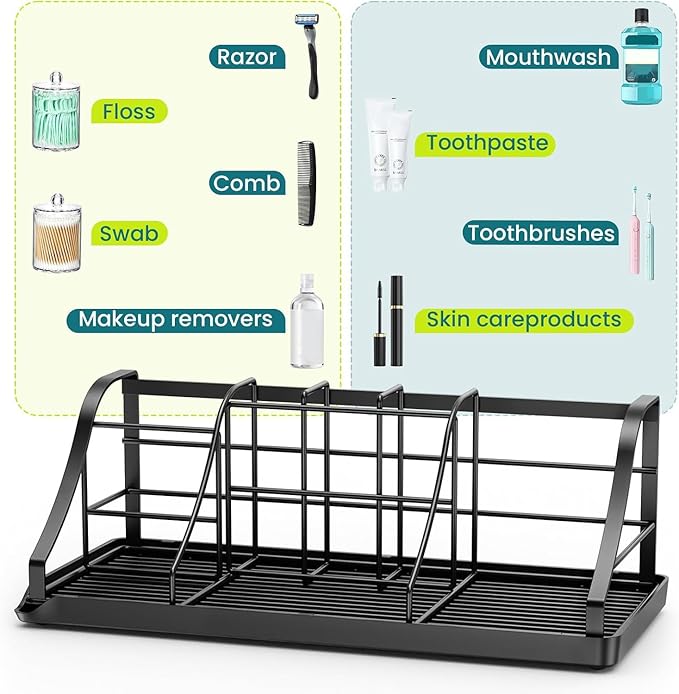 Toothbrush Holders Set with 2 Pack Qtip Holder Dispenser, Kids Electric