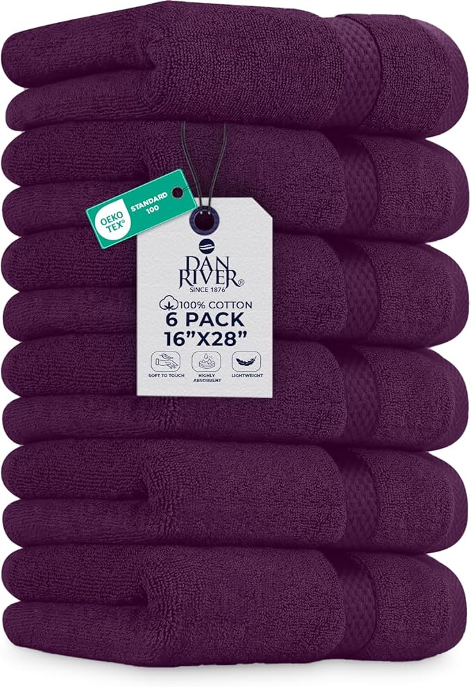 DAN RIVER 6-Pack Premium Hand Towels