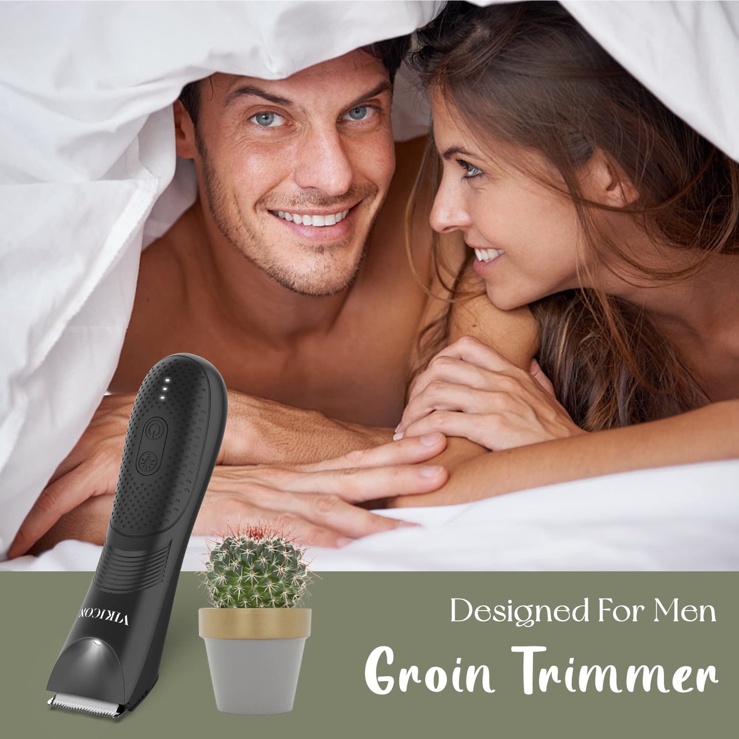 Manscape Trimmer for Men, VIKICON Pubic/Body Hair Trimmer, Electric Ball Trimmer for Private Parts, IPX7 Waterproof Body Goomer Shavers, USB-C Charging, Gifts for Men, New HT871