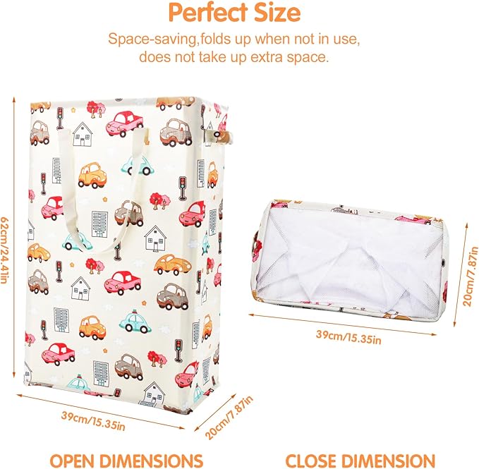 Odonata Slim Laundry Hamper Handles Collapsible Laundry Basket Thin Dirty