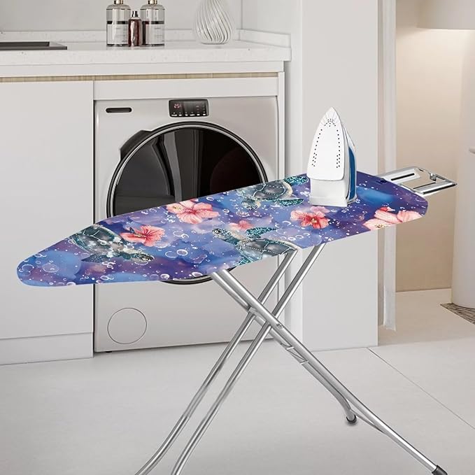 Floral Sea Turtle Ironing Board Cover Heat Reflective Anti-dust, Soft Fabric