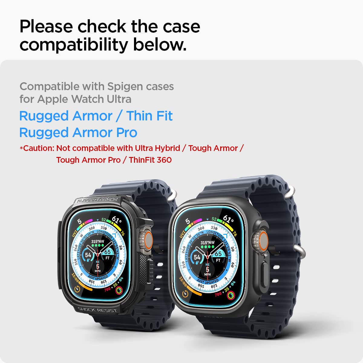 Spigen EZ Fit Tempered Glass Screen Protector for Apple Watch Ultra 3, Apple Watch Ultra 2, Apple Watch Ultra (49mm) - 2 Pack