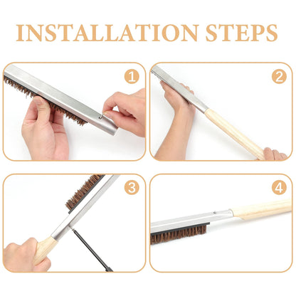 Pizza Oven Brush - Pizza Stone Brush, Pizza Oven Accessories, Cleaning Brush, Pizza Stone Cleaner, Pizza Oven Tools, Outdoor Cooking Tool, Grill Utensils