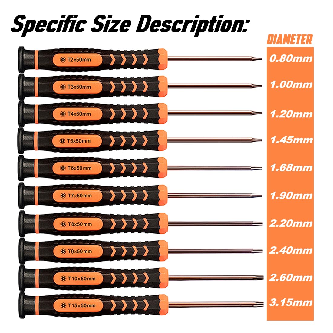Torx Screwdriver Set of T2-T15, TECKMAN 10-Piece Magnetic Small Torx Security Screwdrivers with T2 T3 T4 T5 T6 T7 T8 T9 T10 T15 Star Screwdriver Tool Kit for Xbox,PS3,PS4,Knife,Computer & Other Device