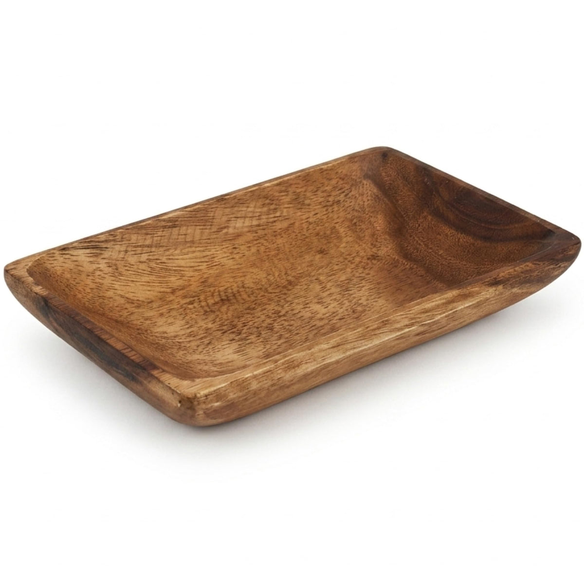 Handcrafted Acacia Wood Rectangular Bowl – Made in Hawaii – Eco-Friendly Wooden Serving Dish – Durable, Food-Safe, Heat-Resistant – Flared Design – Multiple Sizes (8x5x1.5 inch)