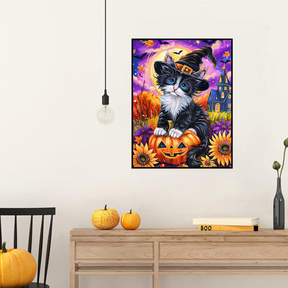 100 Piece Puzzles for Kids, Halloween Cat 100 Piece Puzzles for Adults, Cute Kitten Halloween 100 Pieces Puzzle for Kids Ages 4-8, Jigsaw Puzzle for Seniors Teens Brain Teaser