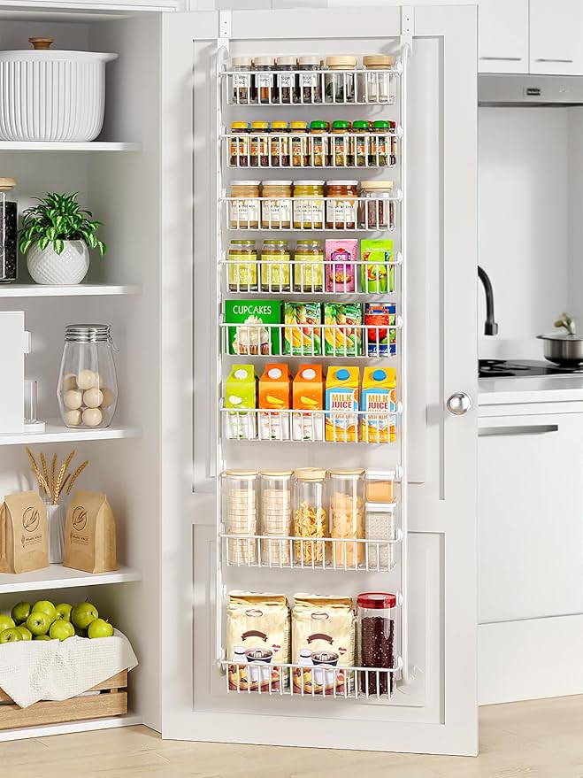 Delamu Over The Door Pantry Organizer, 8-Tier Pantry Door Organizers and Storage