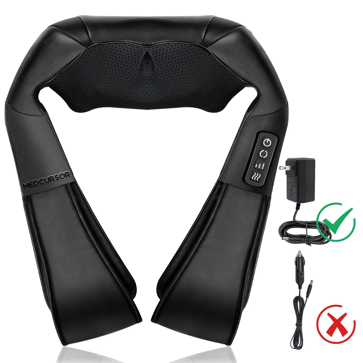 Medcursor Neck Massager, Portable Electric Neck and Back Massager with Heat, FSA or HSA Eligible Deep Tissue 3D Kneading Pillow for Muscle Pain Relief, Not Cordless, Ideal Father’s Day Gift
