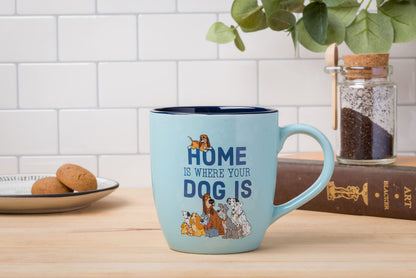 Silver Buffalo Disney Classics Dogs Home Is Where Your Dog Is Featuring 101 Dalmatians, Lady and the Tramp, The Fox and the Hound, and Oliver & Company Ceramic Mug, 18 Ounces