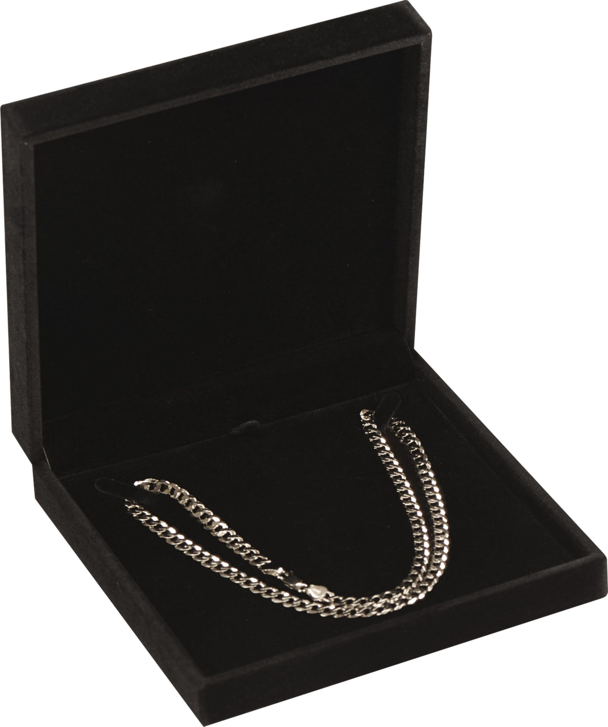LAODA Big Necklace Chain Jewelry Gift Box Soft Touch Premium Velvet Material Choker Necklace Storage Holder Box for Women Men Size 6.4"(W)*6.4"(D)*1.5"(H) Black