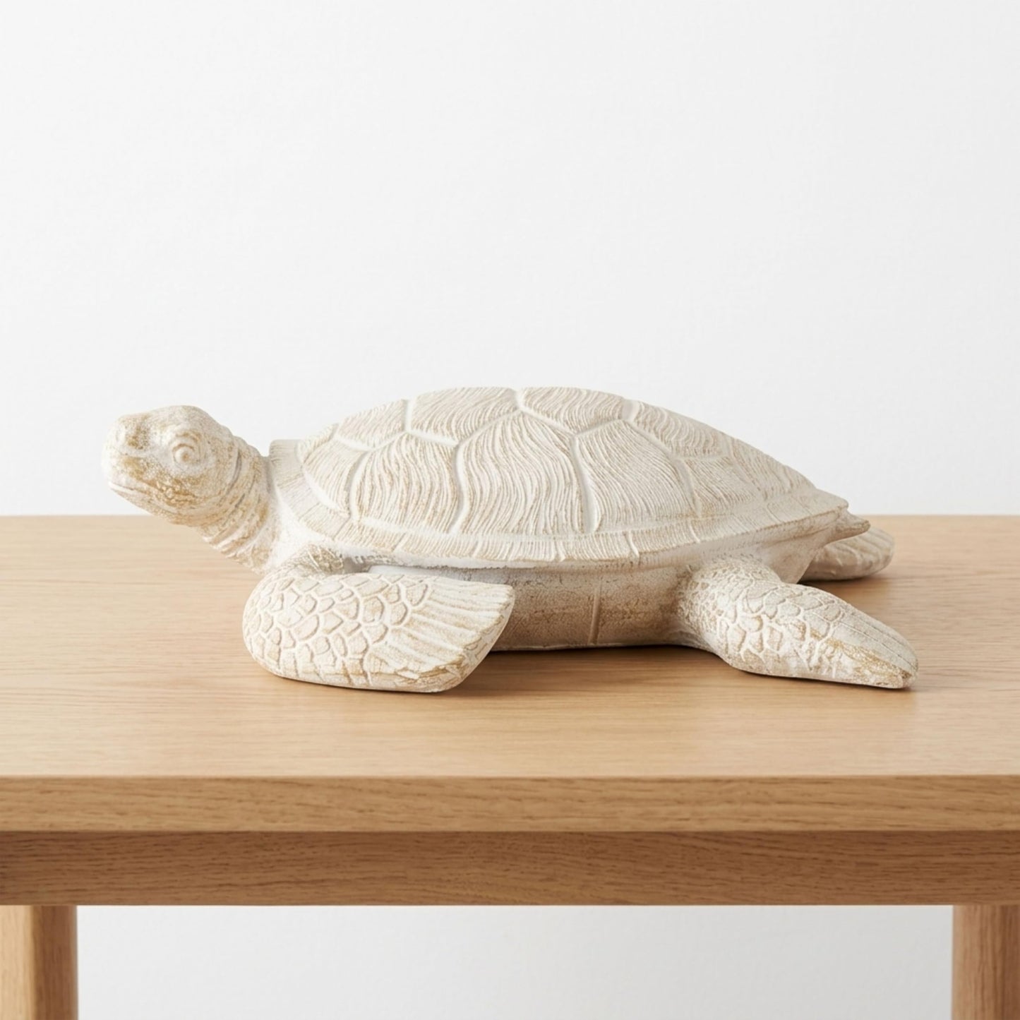 Sagebrook Home 10" Sea Turtle Figurine, Elegant Ivory Polyresin Décor