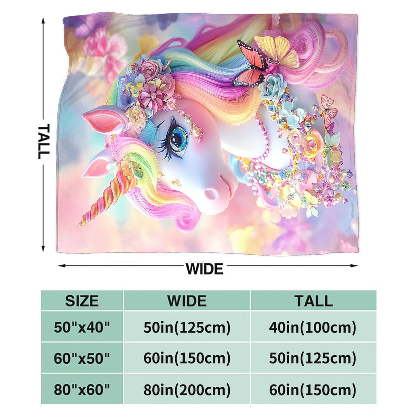 Tijuboni Pink Unicorn Throw Blanket Unicorn Gifts for Girls Women Boys Men Kids Adults Soft Flannel Fleece Blanket for Couch Sofa Bed Home Decor 40"x50"