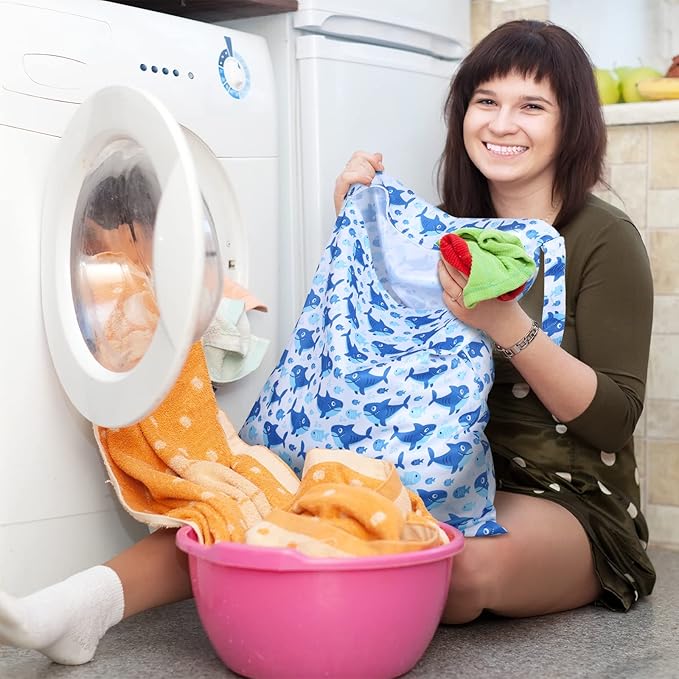 Shappy 2 Pcs Large Travel Laundry Bag Washable Waterproof Wet Dry Large Dirty