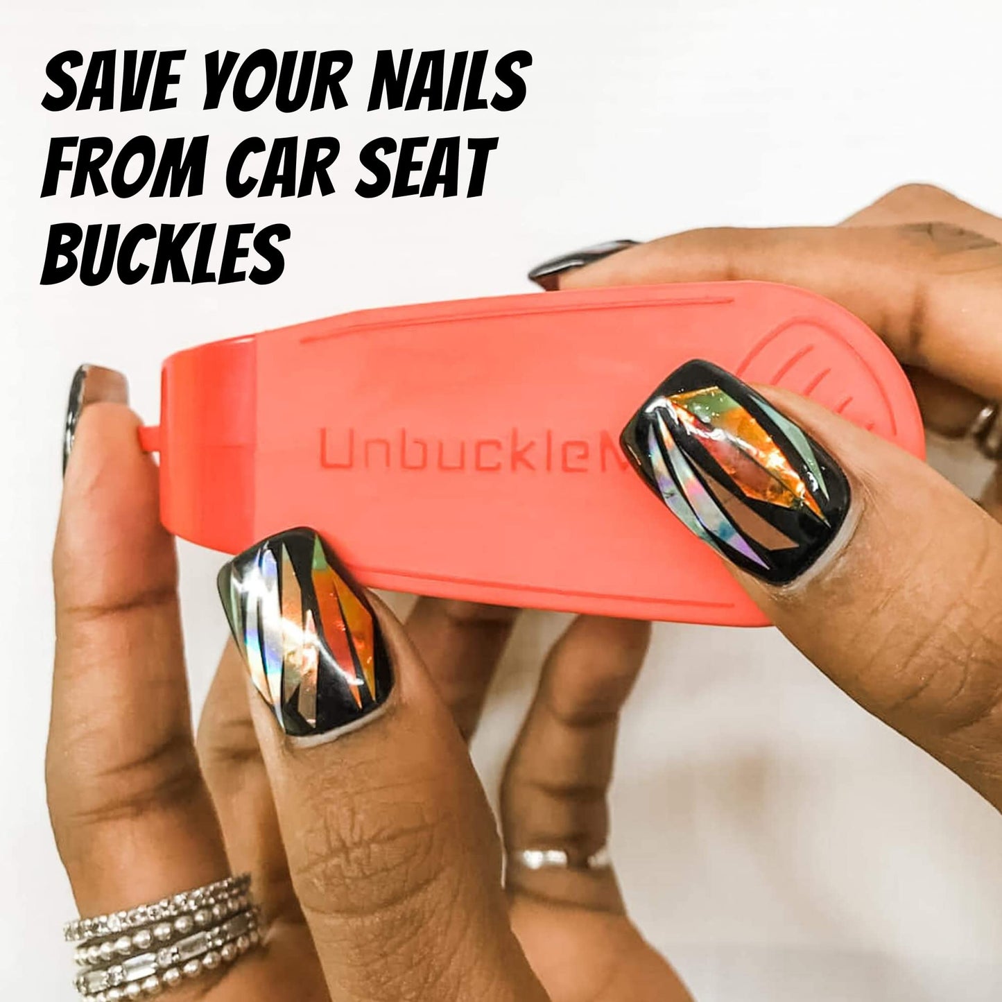 UnbuckleMe Car Seat Buckle Release Tool - As Seen on Shark Tank - Makes it Easy to Unbuckle a Child's Car Seat - Easy Tool for Parents, Grandparents & Older Children (2 Pack, Blue & Red)