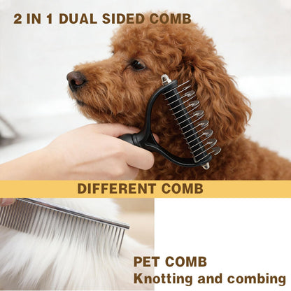 Pet Grooming Tools Kit for Dogs and Cats,8-in-One Home Pet Grooming Set,Includes Safety Scissors Set,Hair Removal Brush, Nail Clipper and File for Small Medium Large Dogs and Cats
