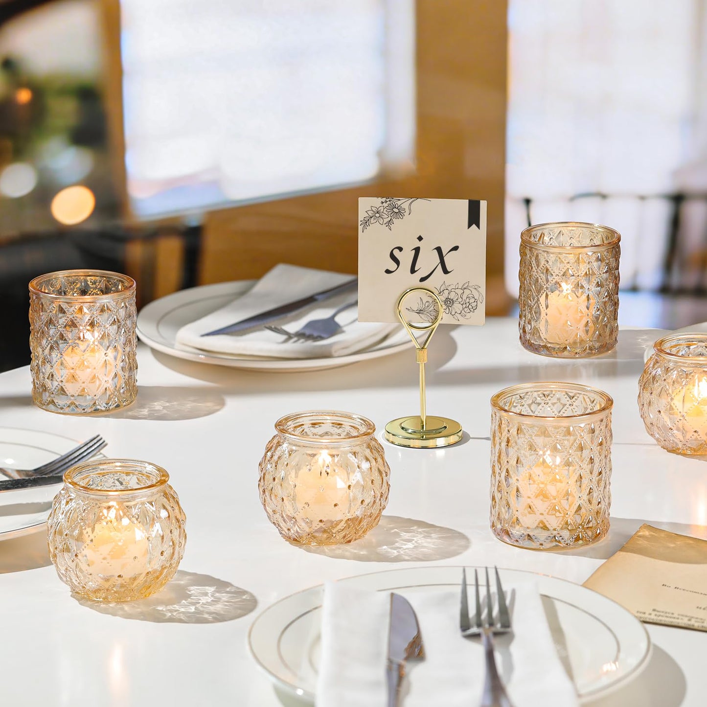 DARJEN Gold Votive Candle Holder Set of 20, Upgraded Size Tea Light Candle Holder Glass for Wedding Table Centerpieces, Elegant Bulk Votive Holders for Party, Proposals and Wedding Shower
