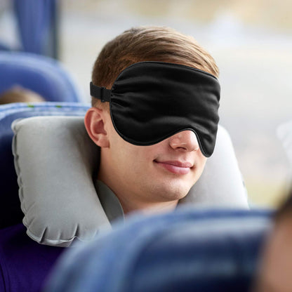 6 Pieces Natural Silk Sleep Mask Soft Eye Mask Adjustable Strap Blindfold Eyeshade Smooth Comfortable Eye Cover with Bag for Sleeping(Black, Taro Purple, Navy, Purple, Pink, Gray)