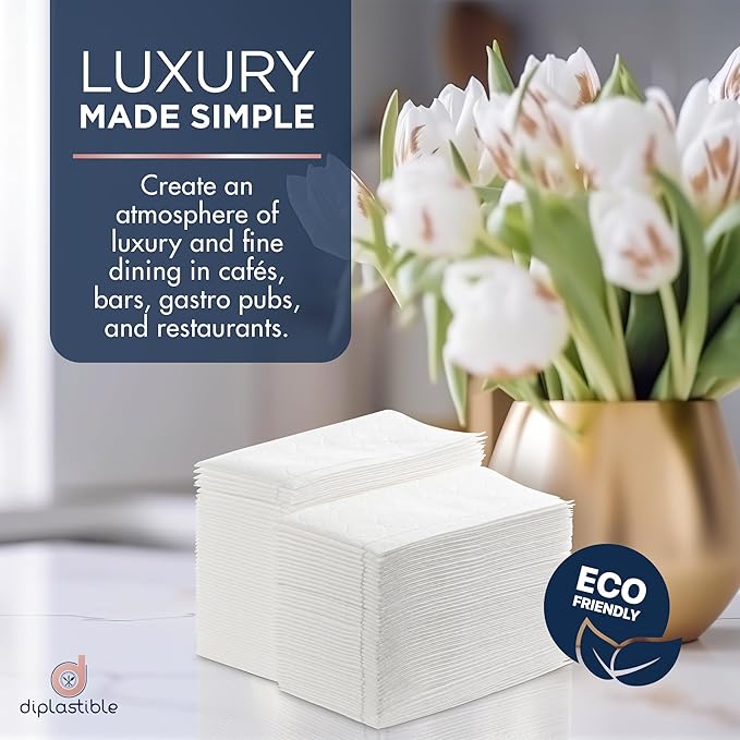 100 Count White Luxury Linen-Feel Paper Towels, Soft And Absorbent Cloth-Like