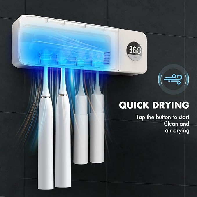 Sanitizeri Toothbrush Holder, Sanitizeri Toothbrush Cleaner, 2000mAh